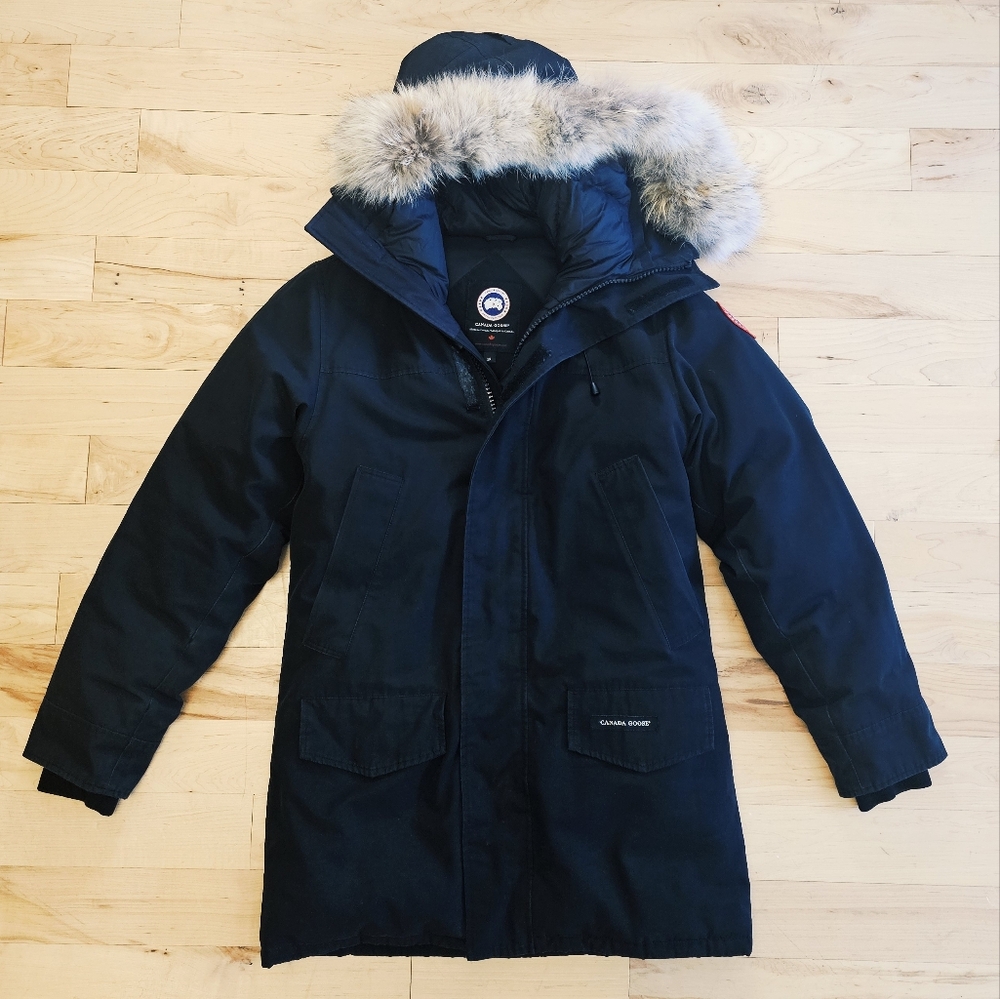 Canada Goose Langford Parka – Men’s Small Black Down Coat w/Fur Trim Style 2062M